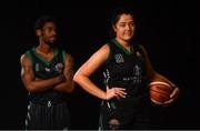 18 September 2019; Shauna Burke, right, and Kareem Davis of Portlaoise Panthers pictured at the 2019/2020 Basketball Ireland Season Launch and Hula Hoops National Cup draw at the National Basketball Arena in Tallaght, Dublin. Photo by David Fitzgerald/Sportsfile