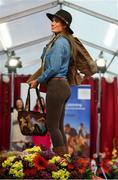 18 September 2019; Catherine Furlong, from New Ross, Wexford, during the Etihad Airways’ ‘Best Dressed Country Style’ competition at the National Ploughing Championship in Ballintrane, Fenagh, Co. Carlow. This year’s prize includes two return economy flights from Dublin to Abu Dhabi, a two-night stay in the luxury Yas Hotel built over the F1 Grand Prix race track, a two-night stay in the prominent 5-Star Fairmont Bab Al Bahr and two complimentary 3-park passes for Yas Island. Photo by Stephen McCarthy/Sportsfile