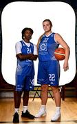 18 September 2019; Shrita Parker, left, and Tatum Neubert of Ambassador UCC Glanmire pictured at the 2019/2020 Basketball Ireland Season Launch and Hula Hoops National Cup draw at the National Basketball Arena in Tallaght, Dublin. Photo by Sam Barnes/Sportsfile