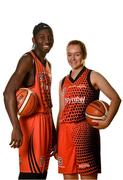 18 September 2019; Farouq Raheem and Ciara Curran of Pyrobel Killester pictured at the 2019/2020 Basketball Ireland Season Launch and Hula Hoops National Cup draw at the National Basketball Arena in Tallaght, Dublin. Photo by Sam Barnes/Sportsfile