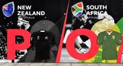 19 September 2019; Pool B opponents New Zealand and South Africa are seen on an advertistment outside The International Stadium Yokohama ahead of the Rugby World Cup. The stadium will host 7 Rugby World Cup games, including the Final on 2nd November. Photo by Ramsey Cardy/Sportsfile
