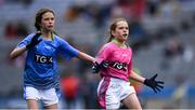 15 September 2019; Action from the U10's game between Cooley Kickhams, Co Louth, and Buncrana, Co Donegal, at half-time during the Mini Games at TG4 All-Ireland Ladies Football Championship Final Day at Croke Park in Dublin. Photo by Piaras Ó Mídheach/Sportsfile