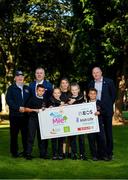 19 September 2019; The Daily Mile aims to get primary school children engaged in daily physical activity to improve their mental and physical health. The Daily Mile Irish Ambassador Frank Greally, left, with Colin Donnelly, Spar Sales Director, Amy Rowe, Irish Life Health Marketing Manager and CEO of Athletics Ireland Hamish Adams, right, with pupils Stefan Mirt, Lorna Nolan, Mia Davey and Tomas Quilmore from Scoil Mhuire Gan Smál during The Daily Mile Launch at Scoil Mhuire Gan Smál, Inchicore, Dublin. Photo by Eóin Noonan/Sportsfile