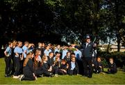 19 September 2019; The Daily Mile aims to get primary school children engaged in daily physical activity to improve their mental and physical health. The Daily Mile Irish Ambassador Frank Greally with pupils from Scoil Mhuire Gan Smál during The Daily Mile Launch at Scoil Mhuire Gan Smál, Inchicore, Dublin. Photo by Eóin Noonan/Sportsfile