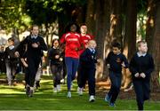 19 September 2019; The Daily Mile aims to get primary school children engaged in daily physical activity to improve their mental and physical health. The Daily Mile ambassadors Mark English and Rhasidat Adeleke during The Daily Mile Launch at Scoil Mhuire Gan Smál, Inchicore, Dublin. Photo by Eóin Noonan/Sportsfile