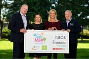 19 September 2019; The Daily Mile aims to get primary school children engaged in daily physical activity to improve their mental and physical health. In attendance, from left, CEO of Athletics Ireland Hamish Adams, Amy Rowe, Irish Life Health Marketing Manager, The Daily Mile ambassadors Catriona McKiernan and Frank Greally during The Daily Mile Launch at Scoil Mhuire Gan Smál, Inchicore, Dublin. Photo by Eóin Noonan/Sportsfile