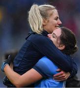15 September 2019; Dublin players Nicole Owens, left, and Noëlle Healy celebrate after the TG4 All-Ireland Ladies Football Senior Championship Final match between Dublin and Galway at Croke Park in Dublin. Photo by Piaras Ó Mídheach/Sportsfile