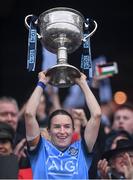 15 September 2019; Dublin captain Sinéad Aherne lifts the Brendan Martin Cup after the TG4 All-Ireland Ladies Football Senior Championship Final match between Dublin and Galway at Croke Park in Dublin. Photo by Piaras Ó Mídheach/Sportsfile