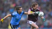 15 September 2019; Louise Ward of Galway in action against Martha Byrne of Dublin during the TG4 All-Ireland Ladies Football Senior Championship Final match between Dublin and Galway at Croke Park in Dublin. Photo by Piaras Ó Mídheach/Sportsfile