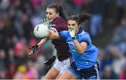 15 September 2019; Niamh Collins of Dublin in action against Áine McDonagh of Galway during the TG4 All-Ireland Ladies Football Senior Championship Final match between Dublin and Galway at Croke Park in Dublin. Photo by Piaras Ó Mídheach/Sportsfile