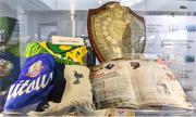 19 September 2019; A detailed view of exhibits belonging to Charlie O'Hagan's footballing career on show during the National Football Exhibition launch at the Regional Cultural Centre in Letterkenny, Donegal. Photo by Oliver McVeigh/Sportsfile