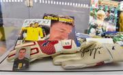 19 September 2019; A detailed view of an exhibit featuring memorabilia belong to Donegal born goalkeepers Shay Given and Packie Bonner during the National Football Exhibition launch at the Regional Cultural Centre in Letterkenny, Donegal. Photo by Oliver McVeigh/Sportsfile