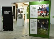 19 September 2019; A detailed view of an exhibit featuring Donegal born goalkeepers Shay Given and Packie Bonner during the National Football Exhibition launch at the Regional Cultural Centre in Letterkenny, Donegal. Photo by Oliver McVeigh/Sportsfile