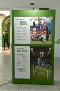 19 September 2019; A detailed view of an exhibit featuring Donegal born goalkeepers Shay Given and Packie Bonner during the National Football Exhibition launch at the Regional Cultural Centre in Letterkenny, Donegal. Photo by Oliver McVeigh/Sportsfile