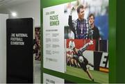 19 September 2019; A detailed view of an exhibit featuring Donegal born goalkeepers Shay Given and Packie Bonner during the National Football Exhibition launch at the Regional Cultural Centre in Letterkenny, Donegal. Photo by Oliver McVeigh/Sportsfile
