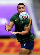 20 September 2019; Cheslin Kolbe during the South Africa captain's run ahead of their opening Pool B game against New Zealand at the International Stadium in Yokohama, Japan. Photo by Ramsey Cardy/Sportsfile