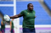 20 September 2019; Trevor Nyakane during the South Africa captain's run ahead of their opening Pool B game against New Zealand at the International Stadium in Yokohama, Japan.  Photo by Ramsey Cardy/Sportsfile