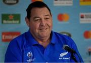 20 September 2019; Head coach Steve Hansen during a New Zealand press conference ahead of their opening Pool B game against South Africa at the International Stadium in Yokohama, Japan.  Photo by Ramsey Cardy/Sportsfile