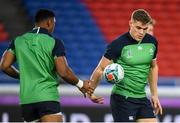 20 September 2019; Garry Ringrose, right, and Bundee Aki during the Ireland captain's run ahead of their opening Pool A game against Scotland at the International Stadium in Yokohama, Japan. Photo by Ramsey Cardy/Sportsfile