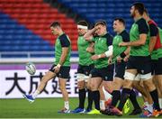 20 September 2019; Jonathan Sexton, left, during the Ireland captain's run ahead of their opening Pool A game against Scotland at the International Stadium in Yokohama, Japan. Photo by Ramsey Cardy/Sportsfile