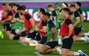 20 September 2019; Bundee Aki during the Ireland captain's run ahead of their opening Pool A game against Scotland at the International Stadium in Yokohama, Japan. Photo by Ramsey Cardy/Sportsfile