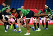 20 September 2019; Bundee Aki during the Ireland captain's run ahead of their opening Pool A game against Scotland at the International Stadium in Yokohama, Japan. Photo by Ramsey Cardy/Sportsfile