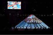 20 September 2019; Performers during the opening ceremony prior to the 2019 Rugby World Cup Pool A match betwen Japan and Russia at the Tokyo Stadium in Chofu, Japan. Photo by Brendan Moran/Sportsfile