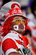 20 September 2019; Japanese rugby supporter during the 2019 Rugby World Cup Pool A match between Japan and Russia at the Tokyo Stadium in Chofu, Japan. Photo by Brendan Moran/Sportsfile