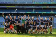 20 September 2019; Group picture from the Perpetual Iron Cup for Gaelic Football for the Inaugural Iron Games 2019 in aid of the Irish Haemochromatosis Association (IHA). Well-known Irish construction companies competed in Gaelic Football in Croke Park on Friday, 20th September. Set to raise vital funds to combat the most common genetic disorder in Ireland and to promote health, wellness and engagement amongst construction employees, plans are already afoot to stage the games in 2020, when all industries will be invited to participate and make a real difference to the treatments for this disorder.  Participants can sign up for 2020 or donate on www.haemochromatosis-ir.com. Photo by Matt Browne/Sportsfile