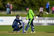 20 September 2019; Craig Wallace of Scotland shakes hands with Gary Wilson of Ireland after the T20 International Tri Series match between Ireland and Scotland at Malahide Cricket Club in Dublin. Photo by Piaras Ó Mídheach/Sportsfile