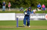 20 September 2019; Craig Wallace of Scotland bats the final ball during the T20 International Tri Series match between Ireland and Scotland at Malahide Cricket Club in Dublin. Photo by Piaras Ó Mídheach/Sportsfile