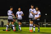 20 September 2019; Daniel Kelly of Dundalk celebrates with team-mate Patrick Hoban after scoring his side's first goal of the game  during the SSE Airtricity League Premier Division match between Waterford United and Dundalk at the Waterford Regional Sports Centre in Waterford. Photo by Eóin Noonan/Sportsfile