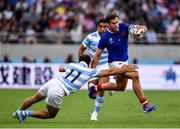21 September 2019; Damian Penaud of France is tackled by Ramiro Moyano of Argentina during the 2019 Rugby World Cup Pool C match between France and Argentina at the Tokyo Stadium in Chofu, Japan. Photo by Brendan Moran/Sportsfile