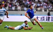 21 September 2019; Damian Penaud of France is tackled by Ramiro Moyano of Argentina  during the 2019 Rugby World Cup Pool C match between France and Argentina at the Tokyo Stadium in Chofu, Japan. Photo by Brendan Moran/Sportsfile