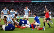 21 September 2019; Referee Angus Gardner signals a try for Argentina, scored by Guido Petti during the 2019 Rugby World Cup Pool C match between France and Argentina at the Tokyo Stadium in Chofu, Japan. Photo by Brendan Moran/Sportsfile