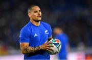21 September 2019; Aaron Smith of New Zealand ahead of the 2019 Rugby World Cup Pool B match between New Zealand and South Africa at the International Stadium in Yokohama, Japan. Photo by Ramsey Cardy/Sportsfile