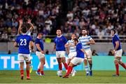 21 September 2019; Camille Lopez scores a drop goal for France during the 2019 Rugby World Cup Pool C match between France and Argentina at the Tokyo Stadium in Chofu, Japan. Photo by Brendan Moran/Sportsfile