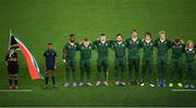 21 September 2019; The South African team during the national anthem prior to the 2019 Rugby World Cup Pool B match between New Zealand and South Africa at the International Stadium in Yokohama, Japan. Photo by Ramsey Cardy/Sportsfile
