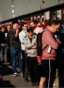 21 September 2019; Bohemians supporters queue outside Dalymount Park, in Dublin, to purchase tickets for their upcoming Extra.ie FAI Cup semi-final match against Shamrock Rovers, which takes place on Friday, September 27th. Photo by Stephen McCarthy/Sportsfile