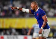21 September 2019; Gael Fickou of France during the 2019 Rugby World Cup Pool C match between France and Argentina at the Tokyo Stadium in Chofu, Japan. Photo by Brendan Moran/Sportsfile