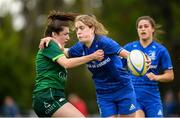 21 September 2019; Katie Whelan of Leinster is tackled by Katie Hogan of Connacht during the Under 18 Girls Interprovincial Rugby Championship Third place play-off match between Leinster and Connacht at MU Barnhall in Leixlip, Kildare. Photo by Eóin Noonan/Sportsfile