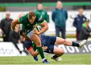 21 September 2019; Peter Robb of Connacht is tackled by  Rory Scannell of Munster during the Pre-Season Friendly match between Connacht and Munster at The Galway Sportsground in Galway. Photo by Harry Murphy/Sportsfile