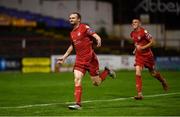 21 September 2019; Conan Byrne of Shelbourne celebrates after scoring his side's second goal during the SSE Airtricity League First Division match between Shelbourne and Limerick FC at Tolka Park in Dublin. Photo by Stephen McCarthy/Sportsfile
