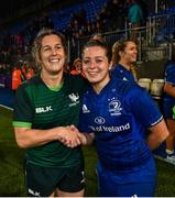 21 September 2019; Grace Miller of Leinster and Alison Miller of Connacht following the Women's Interprovincial Championship Final match between Leinster and Connacht at Energia Park in Donnybrook, Dublin. Photo by Eóin Noonan/Sportsfile