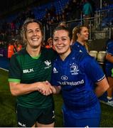 21 September 2019; Grace Miller of Leinster and Alison Miller of Connacht following the Women's Interprovincial Championship Final match between Leinster and Connacht at Energia Park in Donnybrook, Dublin. Photo by Eóin Noonan/Sportsfile