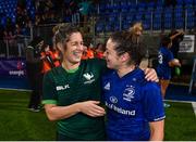 21 September 2019; Grace Miller of Leinster and Alison Miller of Connacht following the Women's Interprovincial Championship Final match between Leinster and Connacht at Energia Park in Donnybrook, Dublin. Photo by Eóin Noonan/Sportsfile