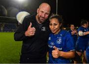 21 September 2019; Leinster head coach Ben Armstrong with Sene Naoupu following the Women's Interprovincial Championship Final match between Leinster and Connacht at Energia Park in Donnybrook, Dublin. Photo by Eóin Noonan/Sportsfile