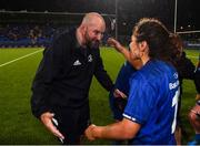 21 September 2019; Leinster head coach Ben Armstrong with Sene Naoupu following the Women's Interprovincial Championship Final match between Leinster and Connacht at Energia Park in Donnybrook, Dublin. Photo by Eóin Noonan/Sportsfile