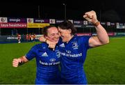 21 September 2019; Leinster vice captains Michelle Claffey, left, and Lindsay Peat following the Women's Interprovincial Championship Final match between Leinster and Connacht at Energia Park in Donnybrook, Dublin. Photo by Eóin Noonan/Sportsfile