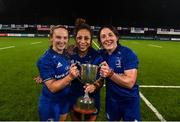 21 September 2019; Leinster captain Sene Naoupu with vice captains Michelle Claffey, left, and Lindsay Peat, right following the Women's Interprovincial Championship Final match between Leinster and Connacht at Energia Park in Donnybrook, Dublin. Photo by Eóin Noonan/Sportsfile